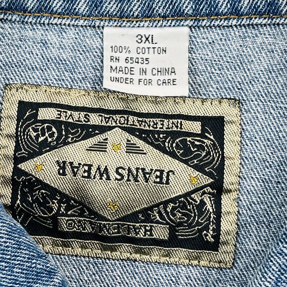 Vtg Saloon No 10 Denim Jacket Mens 3XL Deadwood Dakota Territory Embroidered - Picture 4 of 12